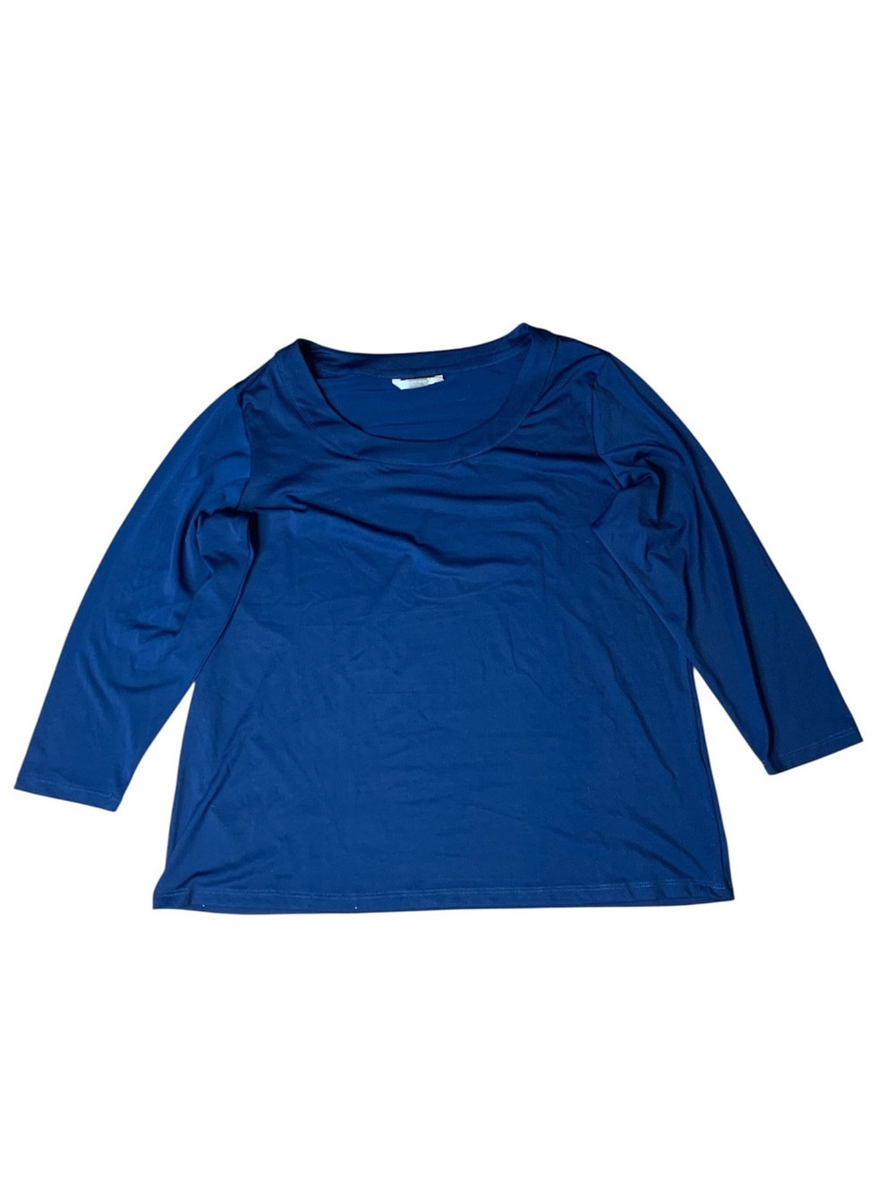 TanJay Blue Three-Quarter Sleeve Top Size L/G
